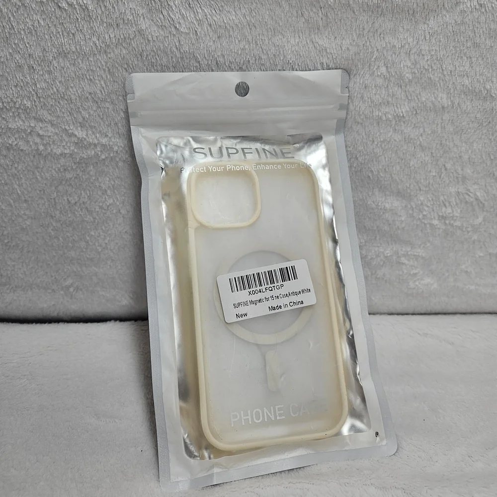 SUPFINE iPhone 15 Magnetic Case MagSafe Slim Shockproof Antique White NEW